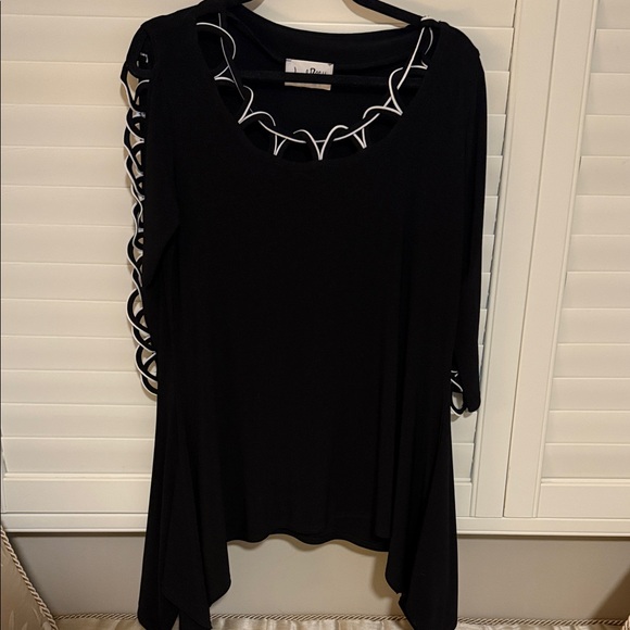 Joseph Ribkoff Tops - Joseph Ribkoff Black Blouse with White Detailing large-extra large
